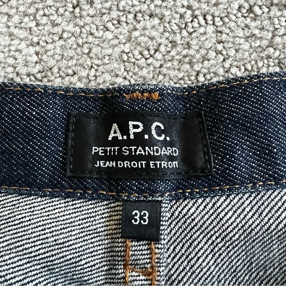 A.P.C. France Mens Petit Standard Japanese Selvedge Denim Jeans Sz 33 Raw Indigo - Picture 6 of 13